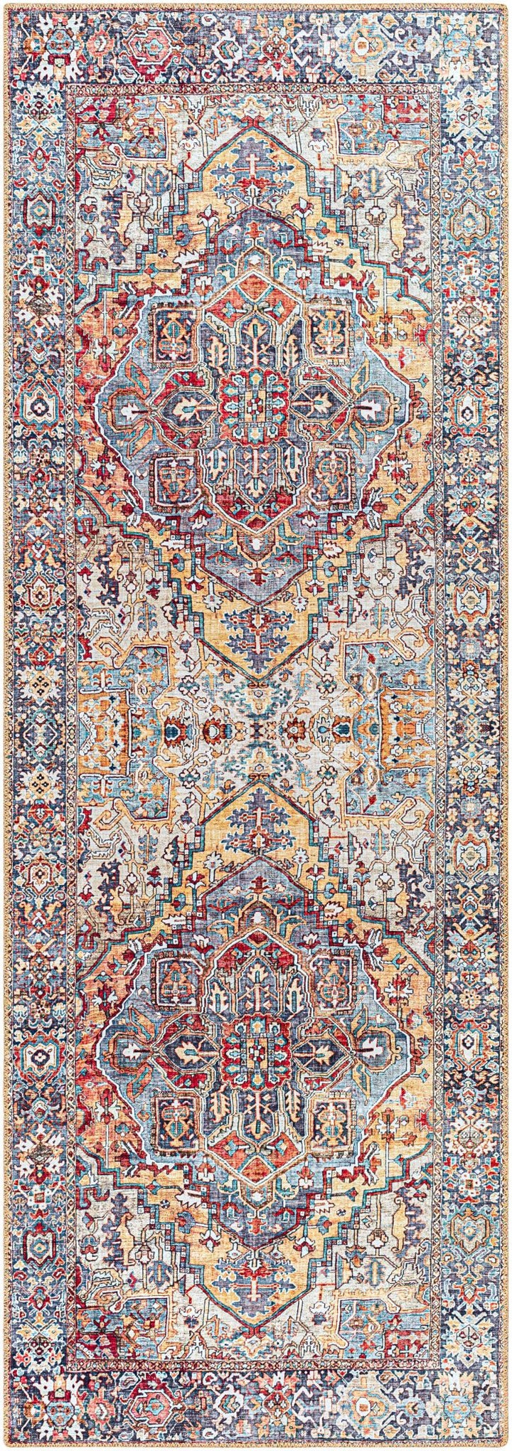Estevan Transitional Colorful Blue And Beige Area Rug - The Rug Decor