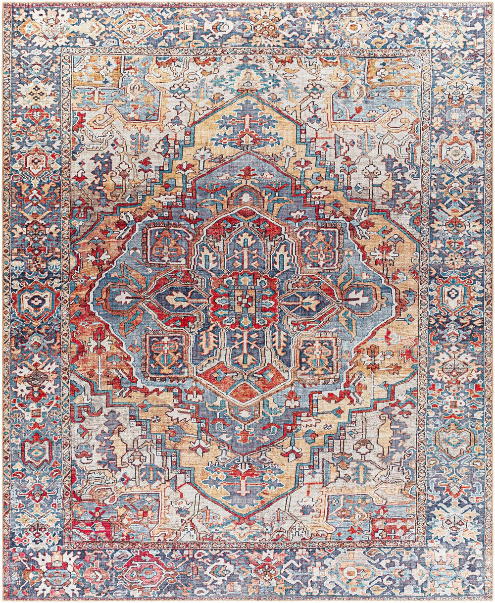 Estevan Transitional Colorful Blue And Beige Area Rug - The Rug Decor