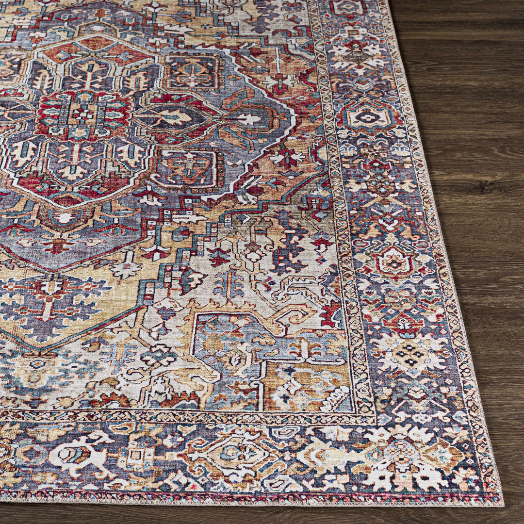Estevan Transitional Colorful Blue And Beige Area Rug - The Rug Decor