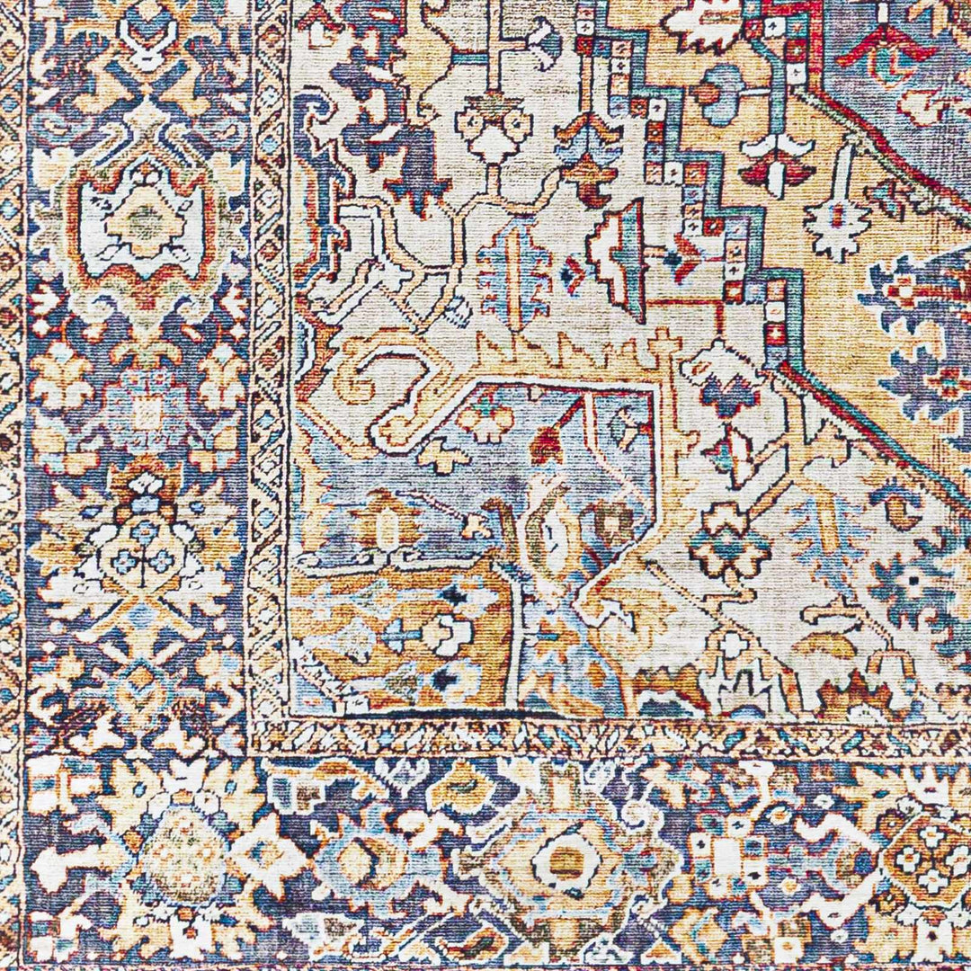 Estevan Transitional Colorful Blue And Beige Area Rug - The Rug Decor