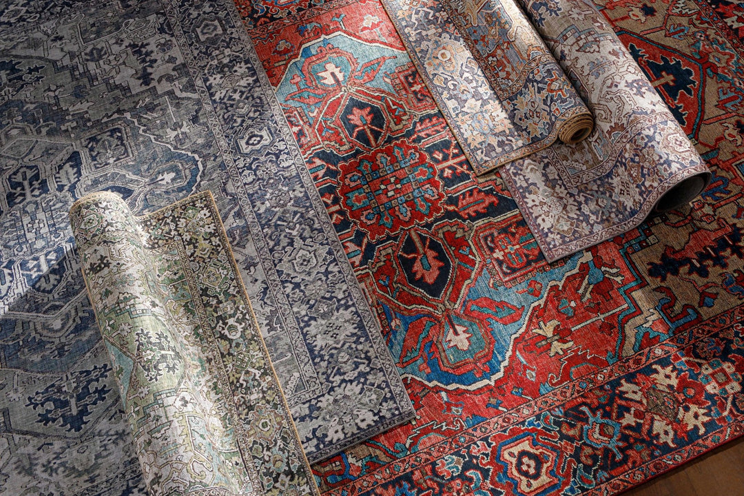 Estevan Transitional Colorful Blue And Beige Area Rug - The Rug Decor