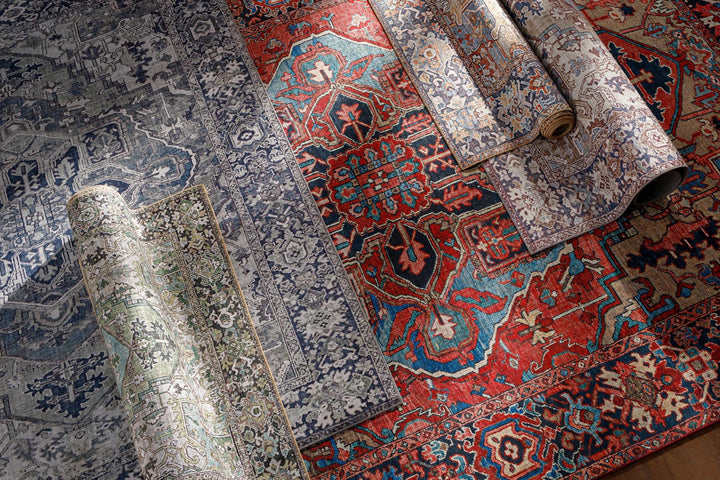 Estevan Transitional Colorful Blue And Beige Area Rug - The Rug Decor