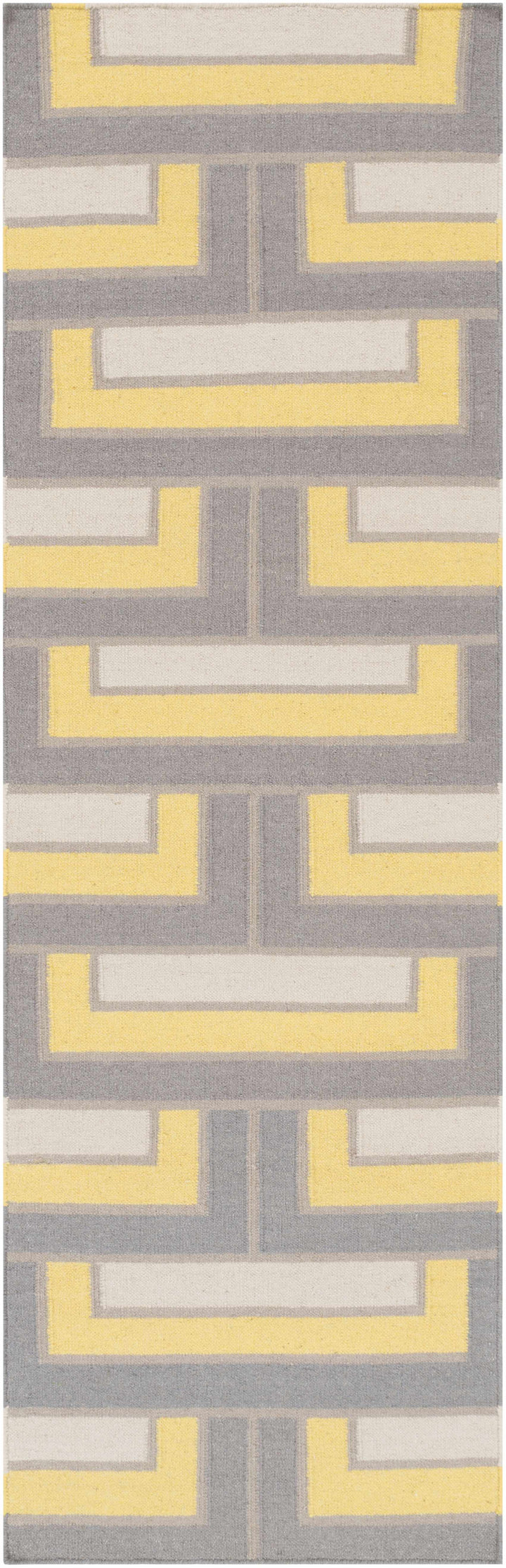Etlan Modern Style Gray And Yellow Hand Woven Wool Area Rug