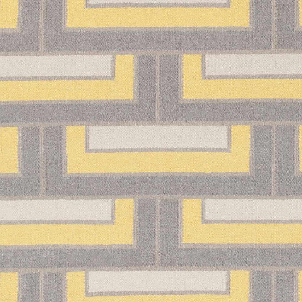 Etlan Modern Style Gray And Yellow Hand Woven Wool Area Rug