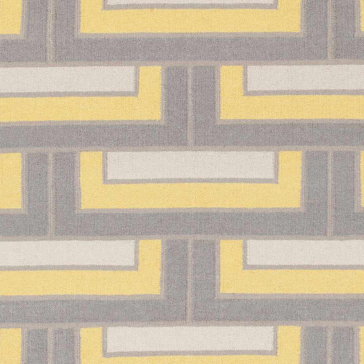 Etlan Modern Style Gray And Yellow Hand Woven Wool Area Rug