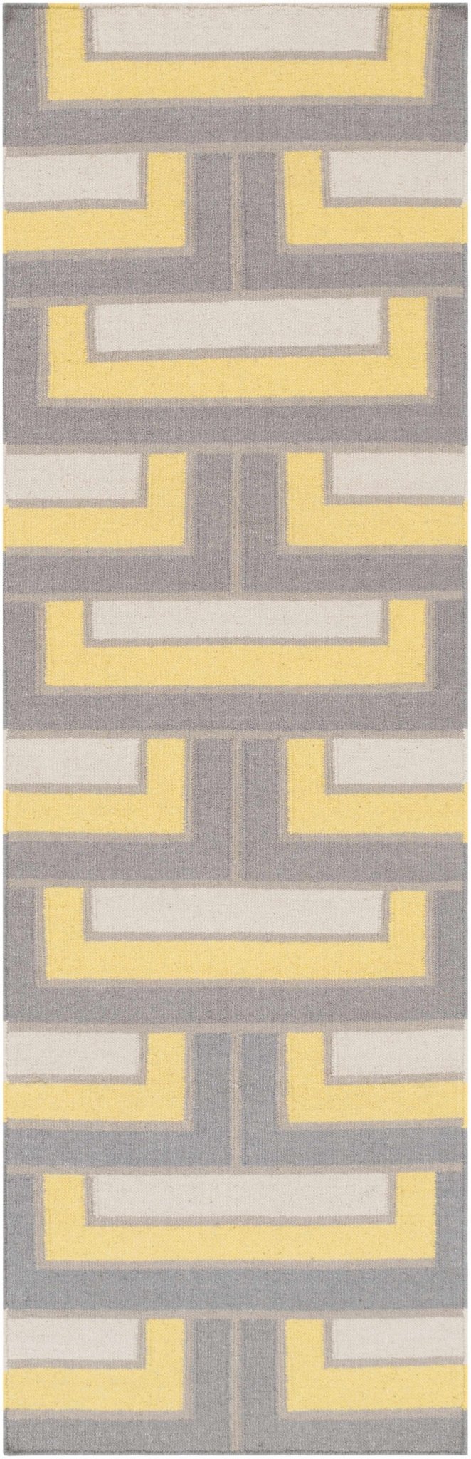 Etlan Modern Style Gray And Yellow Hand Woven Wool Area Rug - The Rug Decor