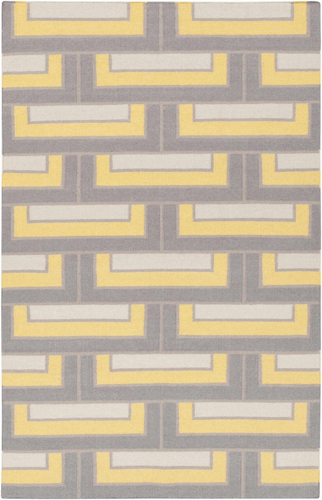Etlan Modern Style Gray And Yellow Hand Woven Wool Area Rug - The Rug Decor