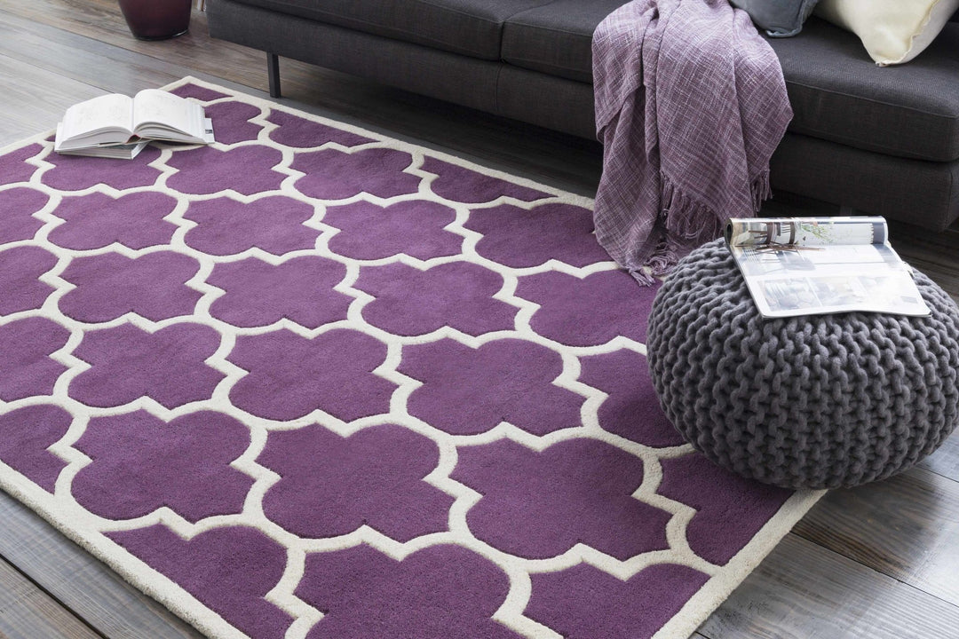 Etta Contemporary Purple And Ivory Rug - The Rug Decor