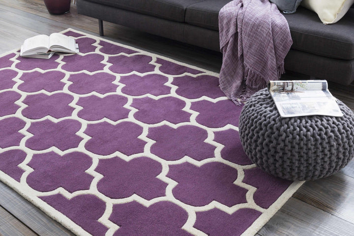 Etta Contemporary Purple And Ivory Rug - The Rug Decor