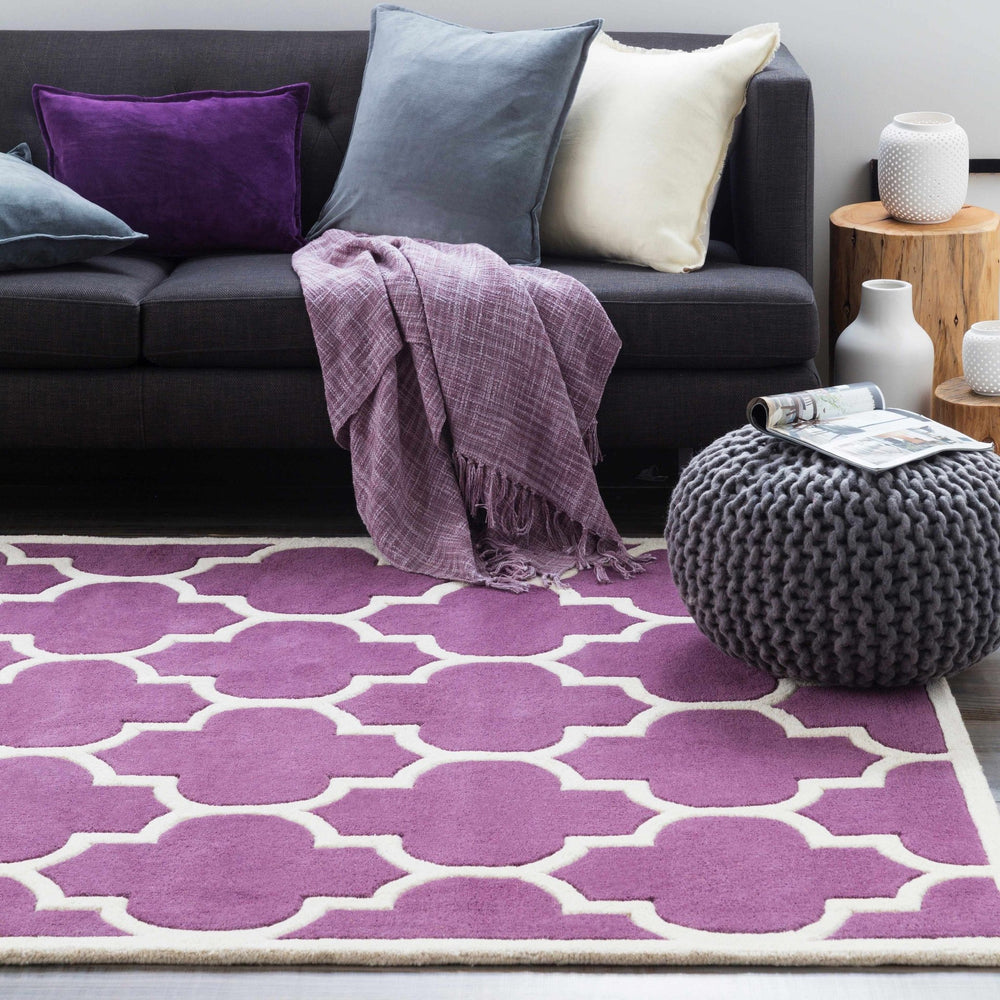 Etta Contemporary Purple And Ivory Rug - The Rug Decor