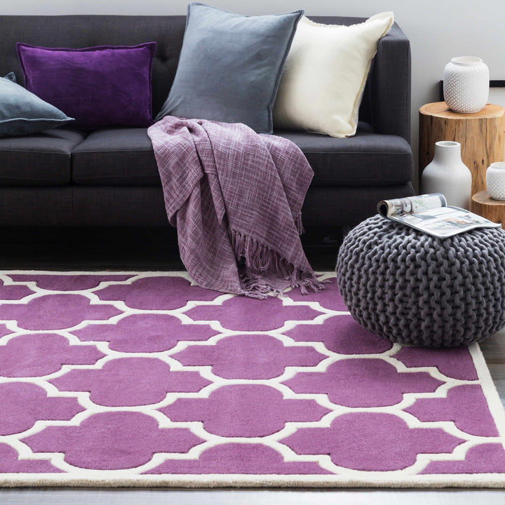 Etta Contemporary Purple And Ivory Rug - The Rug Decor