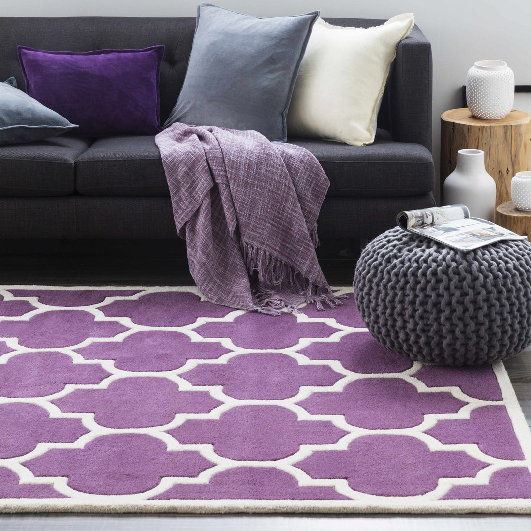 Etta Contemporary Purple And Ivory Rug - The Rug Decor