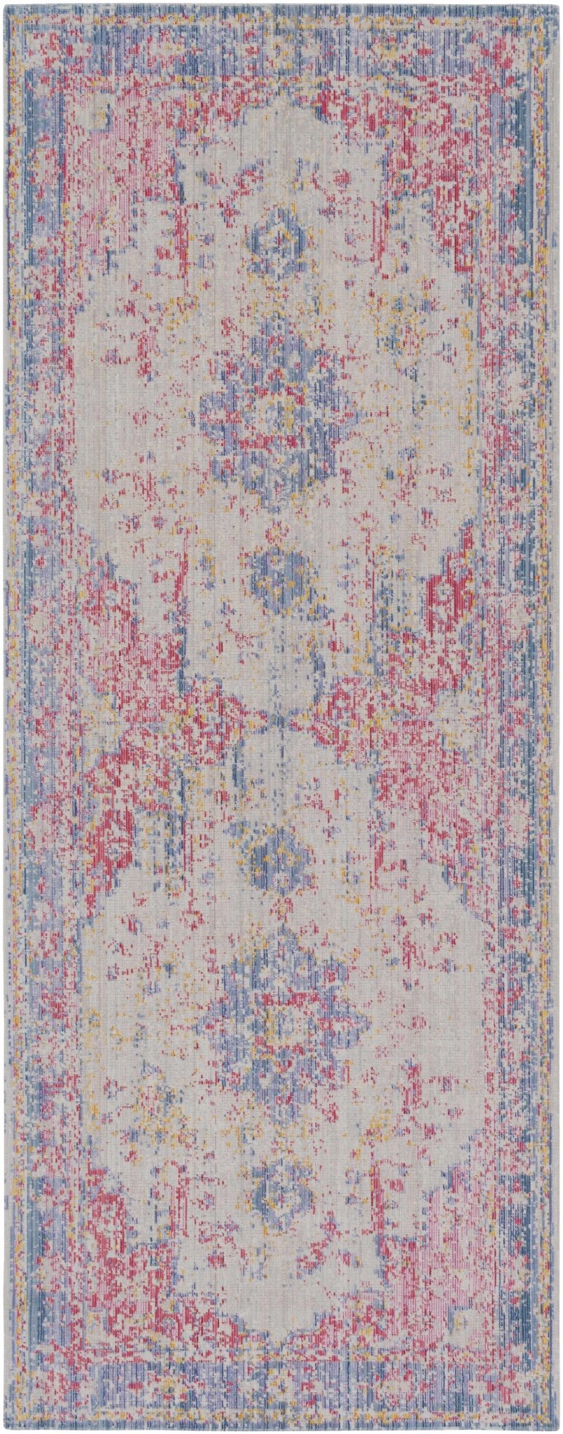 Eufaula Traditional Style Pink And Blue Area Rug - The Rug Decor