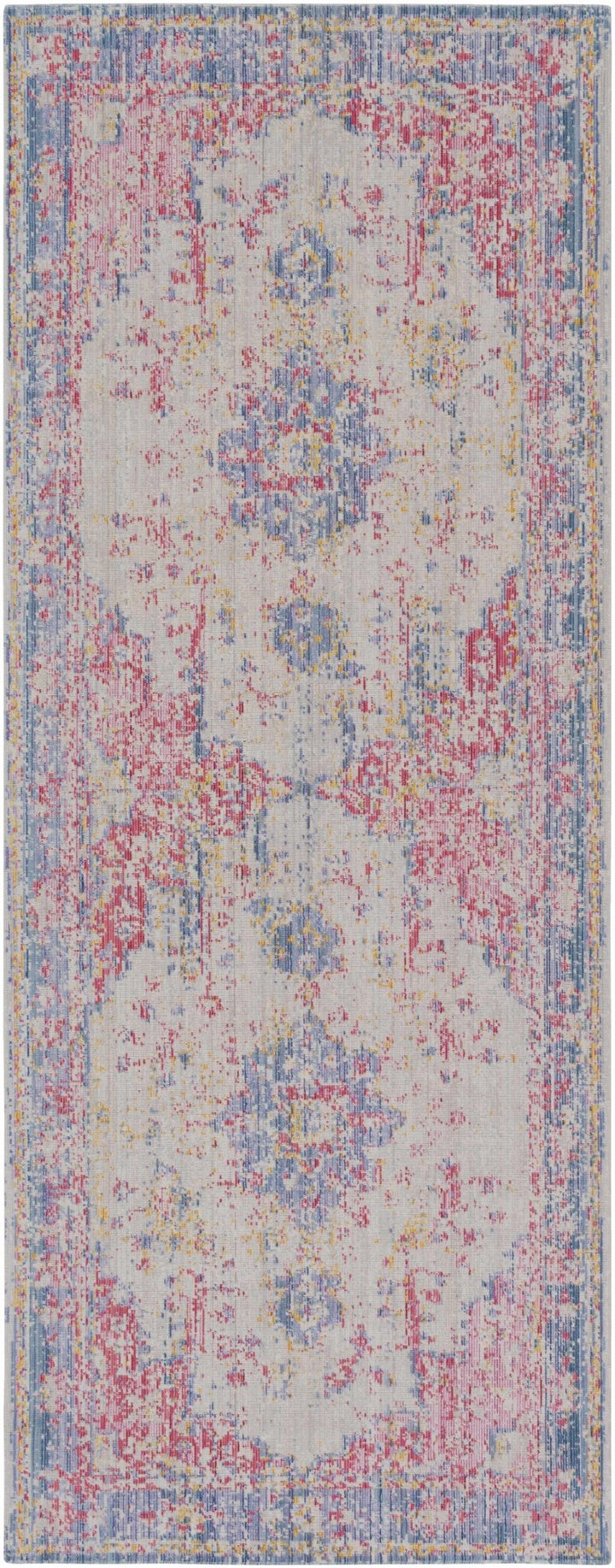 Eufaula Traditional Style Pink And Blue Area Rug - The Rug Decor