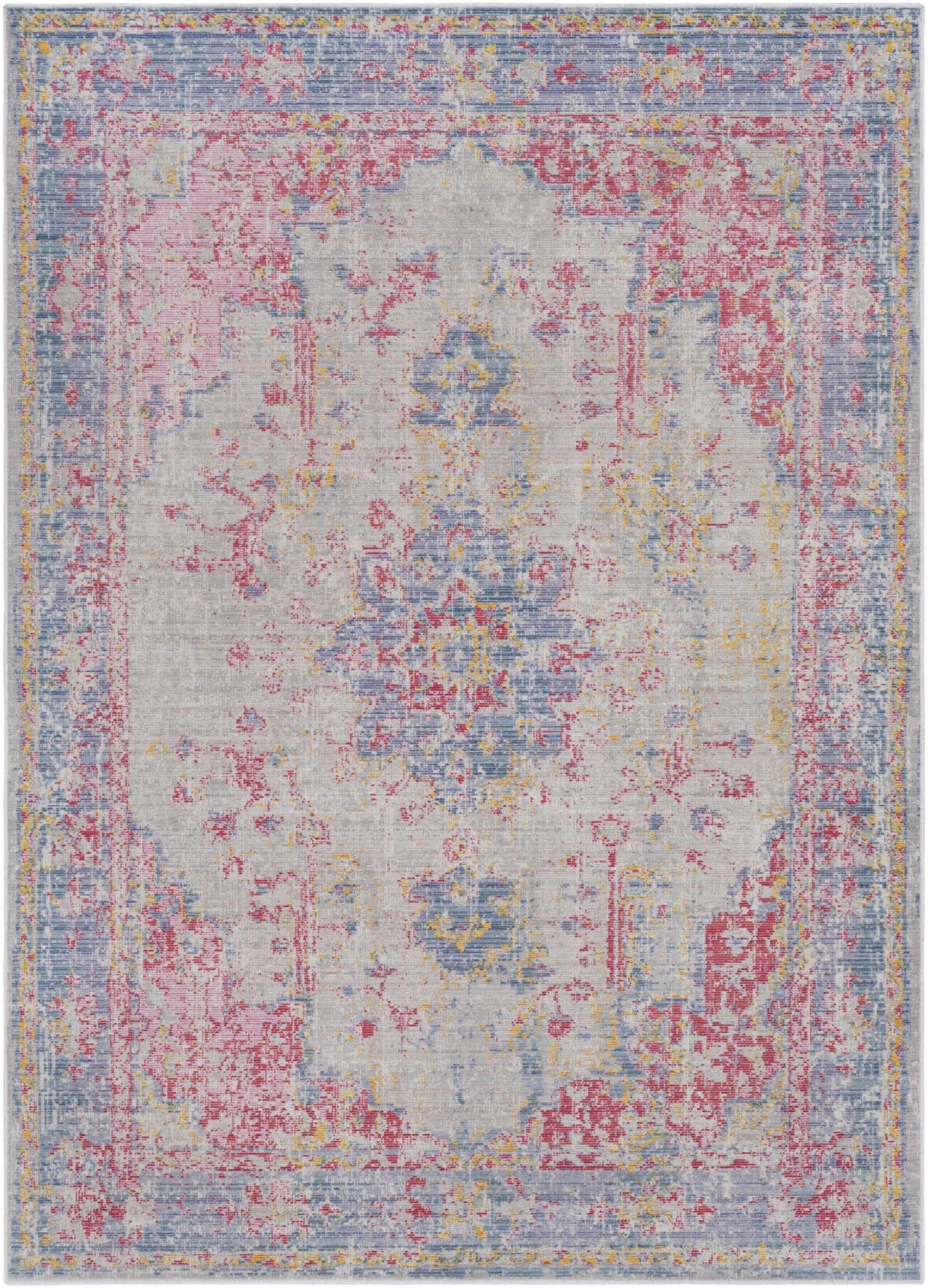 Eufaula Traditional Style Pink And Blue Area Rug - The Rug Decor