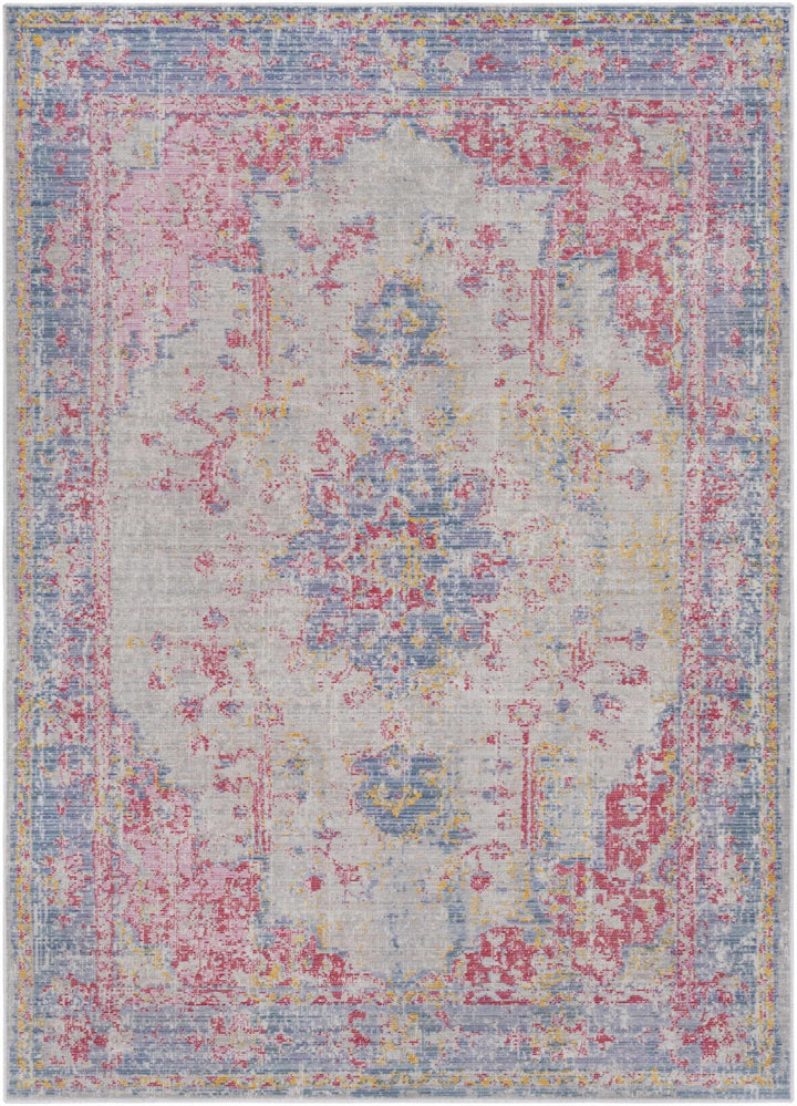 Eufaula Traditional Style Pink And Blue Area Rug - The Rug Decor