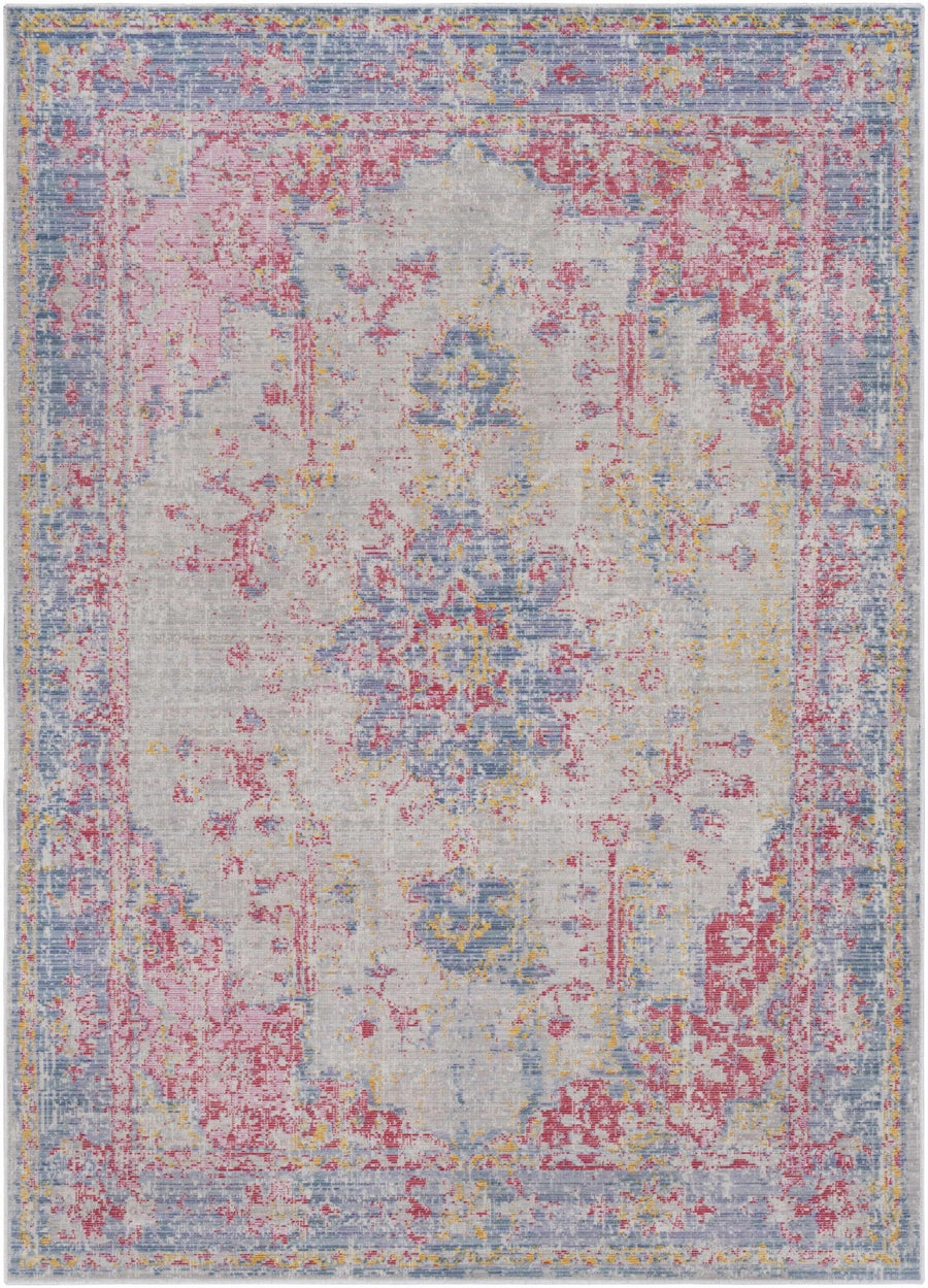 Eufaula Traditional Style Pink And Blue Area Rug - The Rug Decor