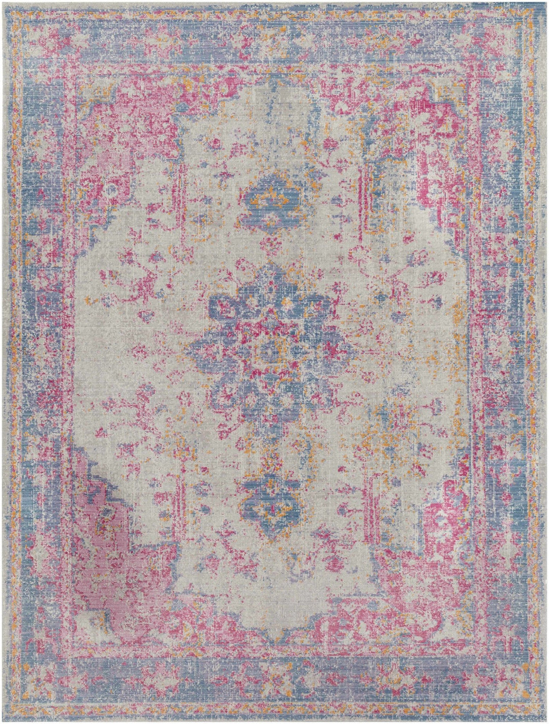 Eufaula Traditional Style Pink And Blue Area Rug - The Rug Decor