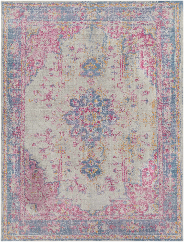 Eufaula Traditional Style Pink And Blue Area Rug - The Rug Decor