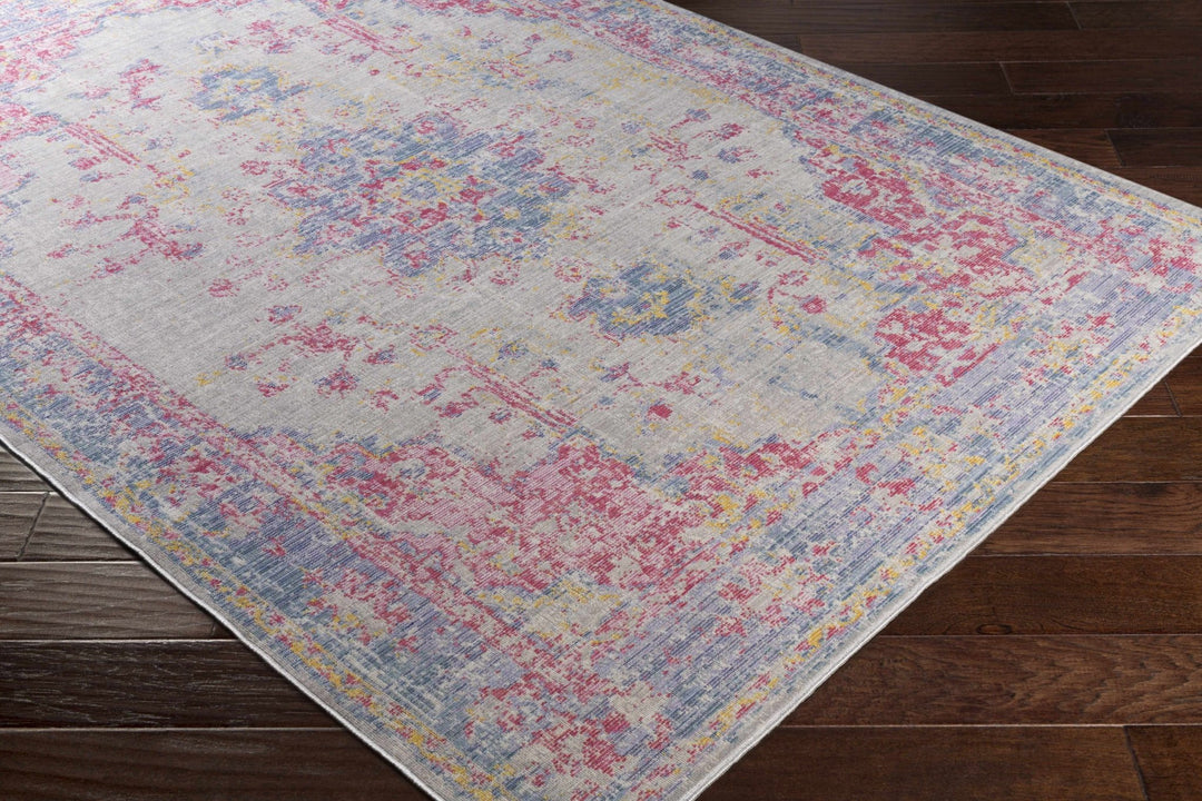 Eufaula Traditional Style Pink And Blue Area Rug - The Rug Decor