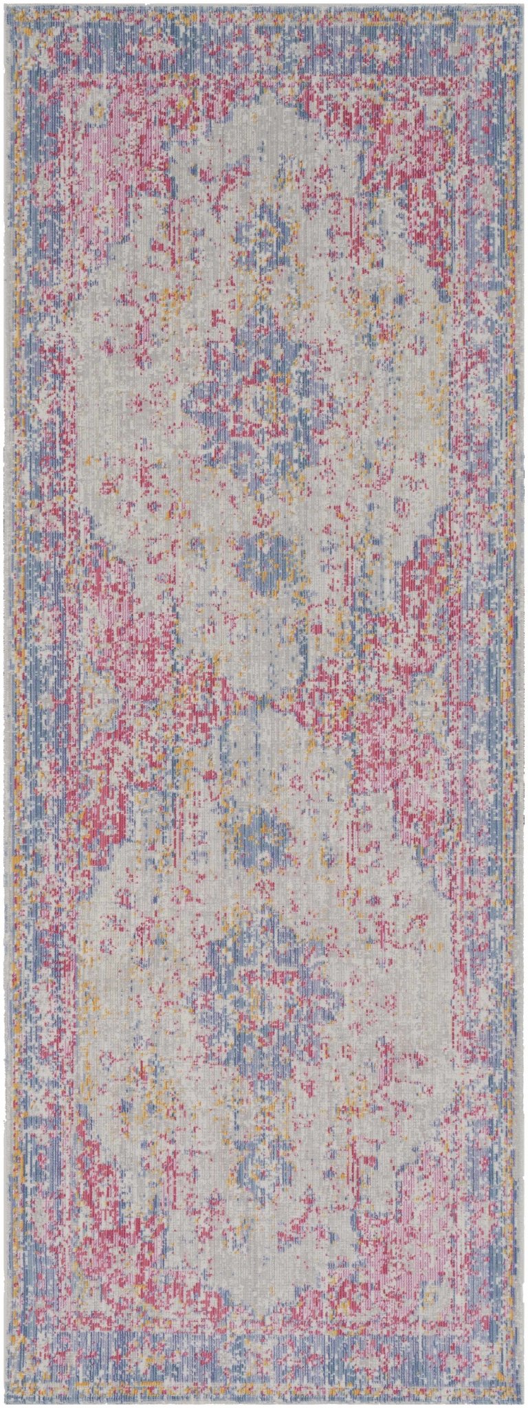 Eufaula Traditional Style Pink And Blue Area Rug - The Rug Decor