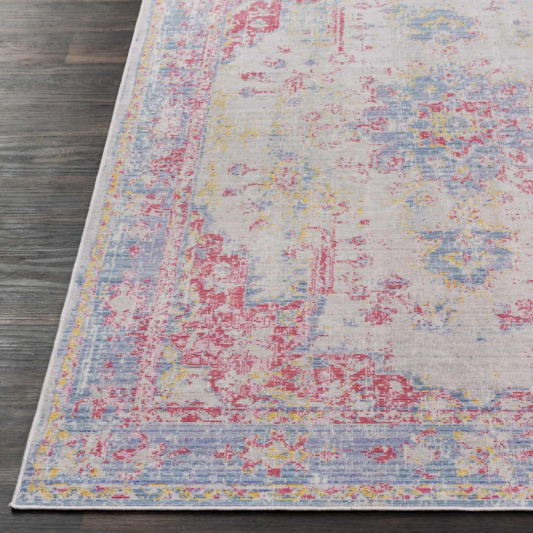 Eufaula Traditional Style Pink And Blue Area Rug - The Rug Decor