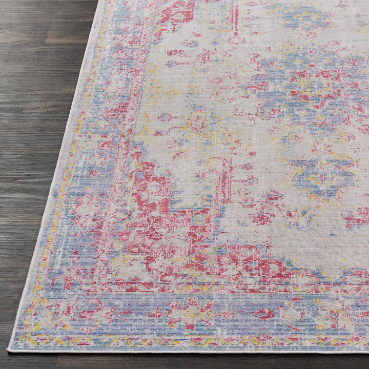 Eufaula Traditional Style Pink And Blue Area Rug - The Rug Decor