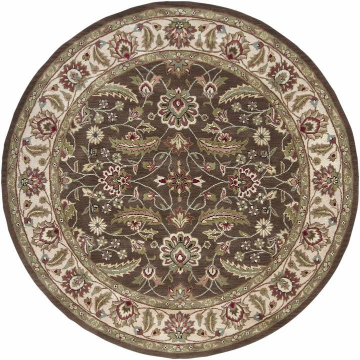Eupora Traditional Floral Brown And Beige Wool Rug - The Rug Decor