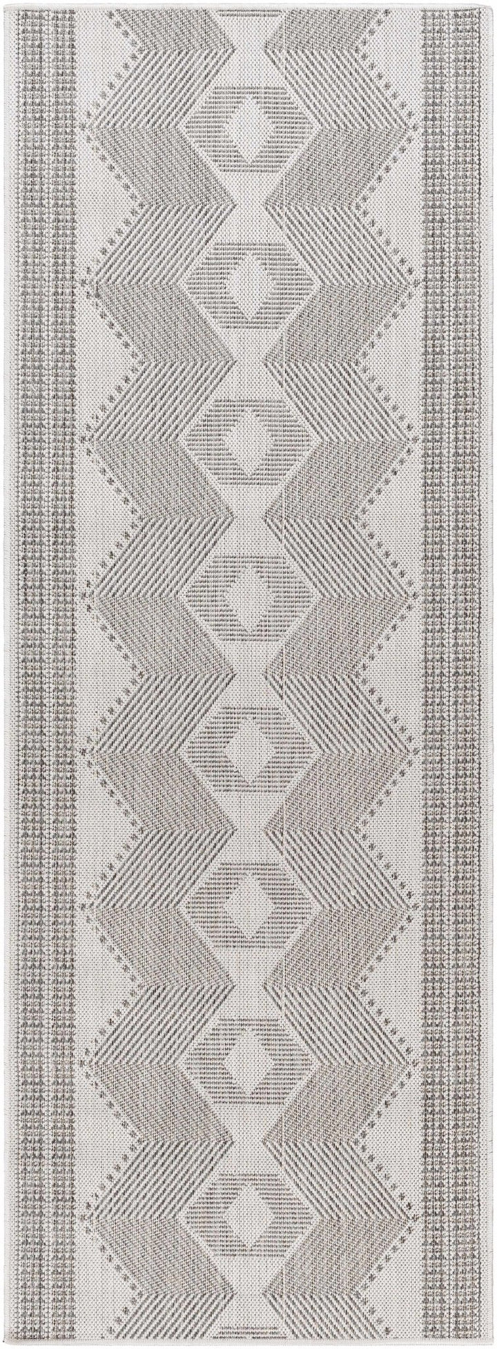 Evana Modern Geometric Design Gray And Off White Area Rug - The Rug Decor