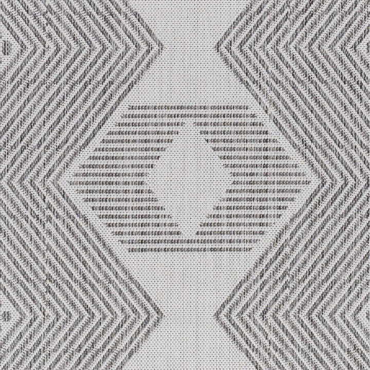 Evana Modern Geometric Design Gray And Off White Area Rug - The Rug Decor