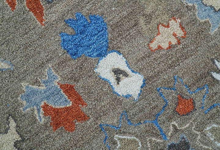 Eve Custom Made Traditional Gray Oushak Hand Tufted wool rug - The Rug Decor