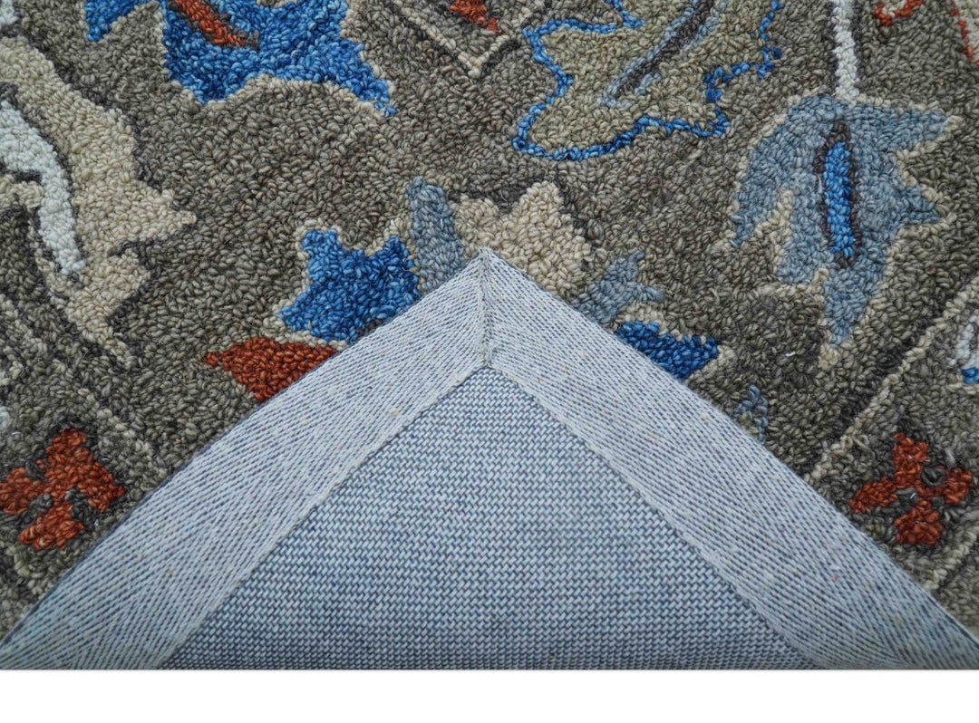 Eve Custom Made Traditional Gray Oushak Hand Tufted wool rug - The Rug Decor