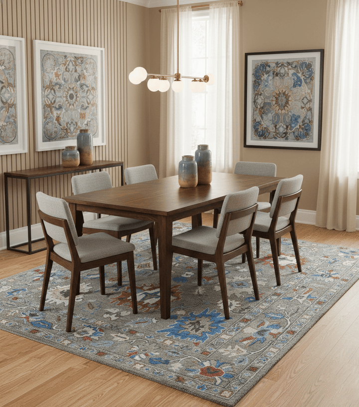 Eve Custom Made Traditional Gray Oushak Hand Tufted wool rug - The Rug Decor