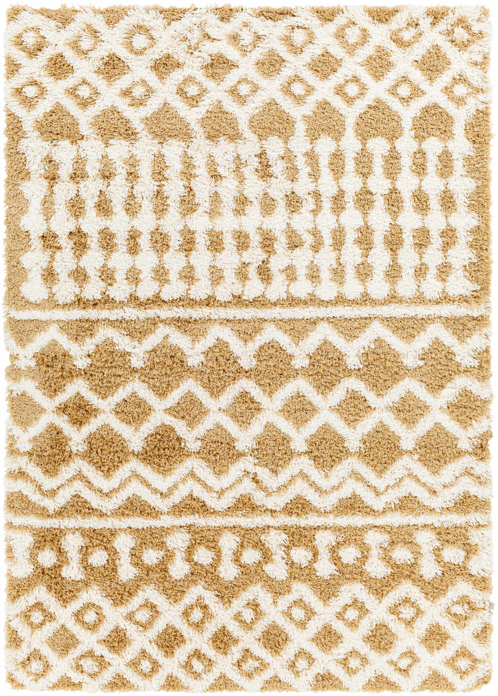 Evely Contemporary Style Camel And Ivory Area Rug