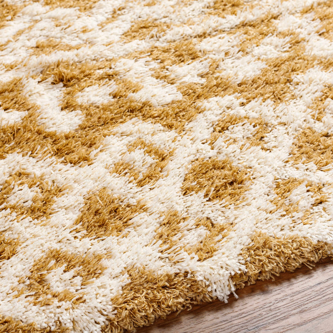 Evely Contemporary Style Camel And Ivory Area Rug