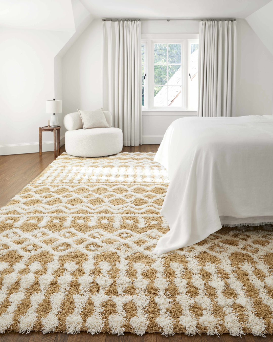 Evely Contemporary Style Camel And Ivory Area Rug