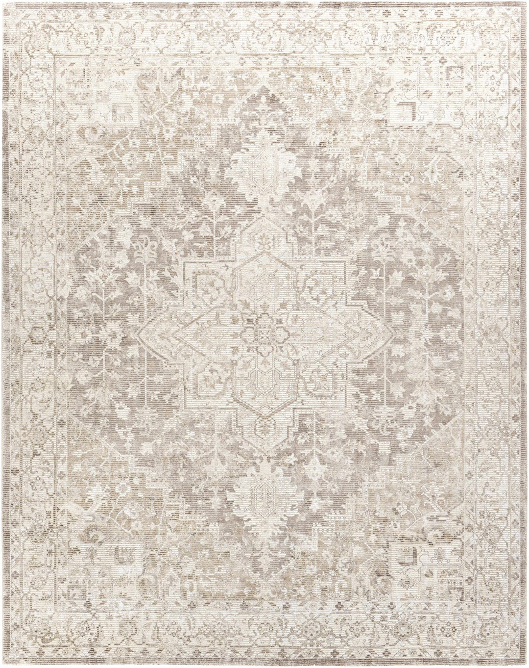 Evercreech Ivory And Beige Traditional Style Hand Loom Area Rug - The Rug Decor