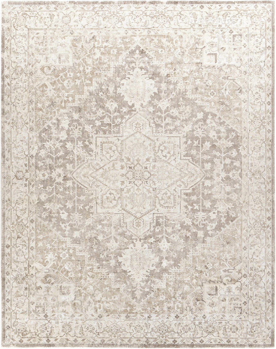 Evercreech Ivory And Beige Traditional Style Hand Loom Area Rug - The Rug Decor