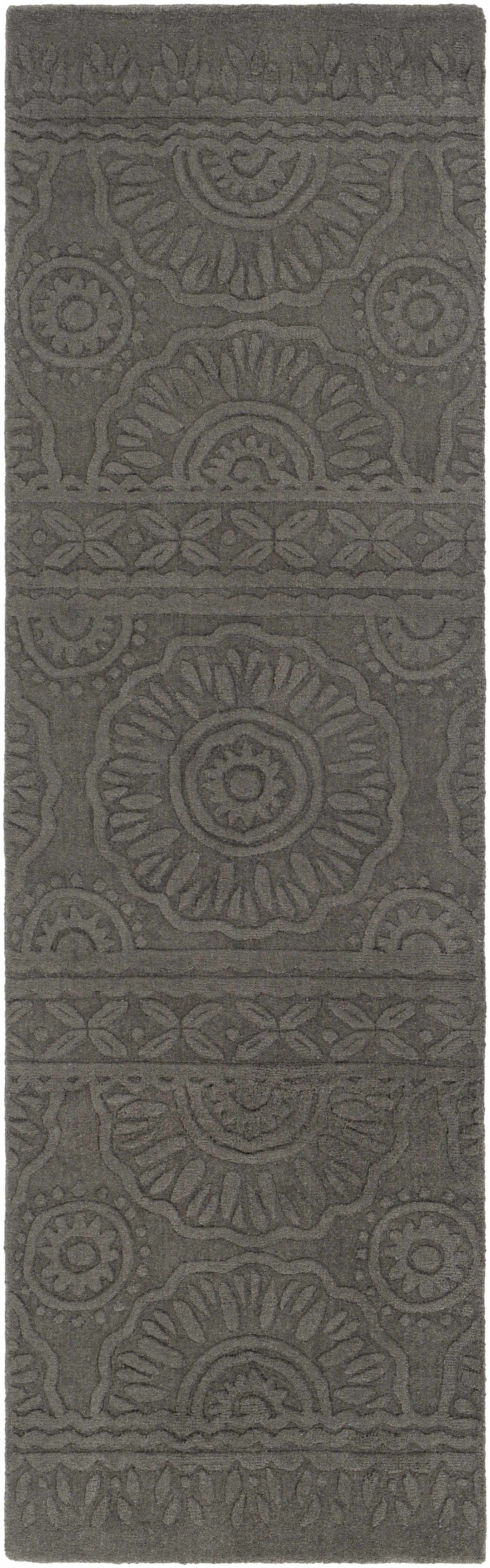 Eversholt Charcoal Modern Solid Design Handloom Area Rug