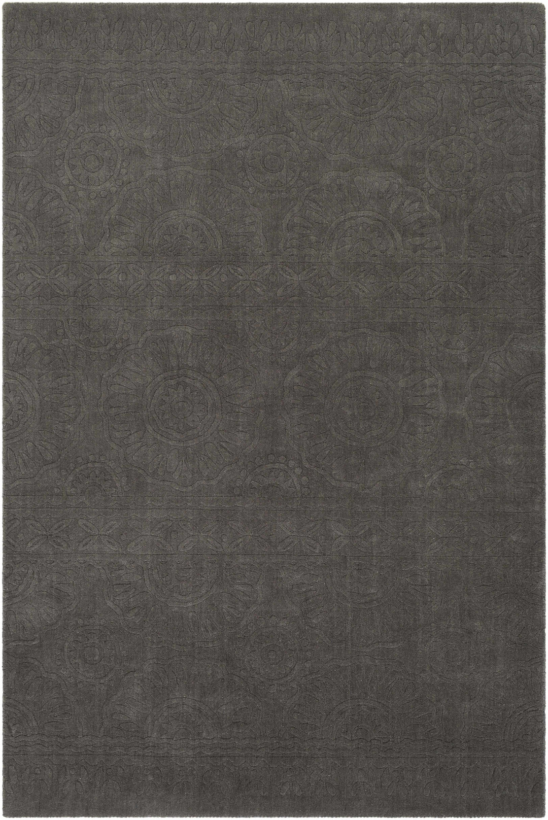 Eversholt Charcoal Modern Solid Design Handloom Area Rug