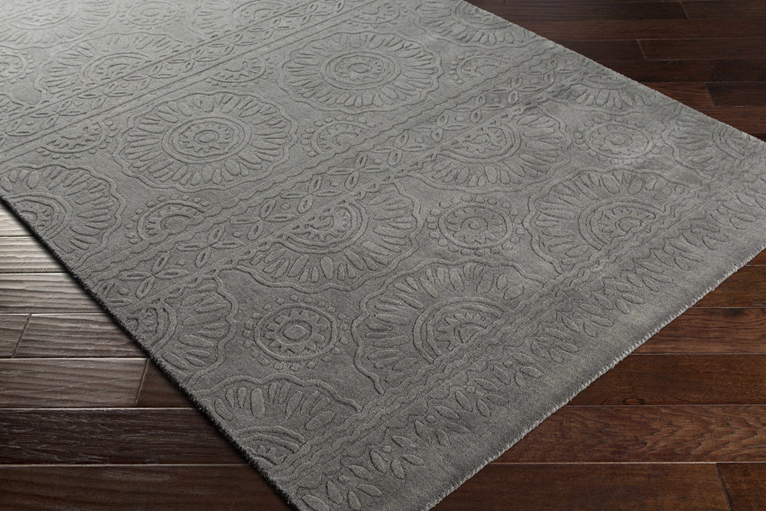 Eversholt Charcoal Modern Solid Design Handloom Area Rug