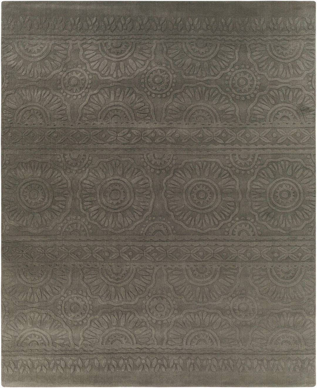 Eversholt Charcoal Modern Solid Design Handloom Area Rug