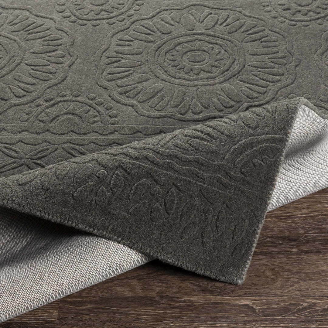 Eversholt Charcoal Modern Solid Design Handloom Area Rug