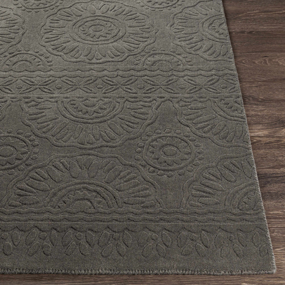 Eversholt Charcoal Modern Solid Design Handloom Area Rug