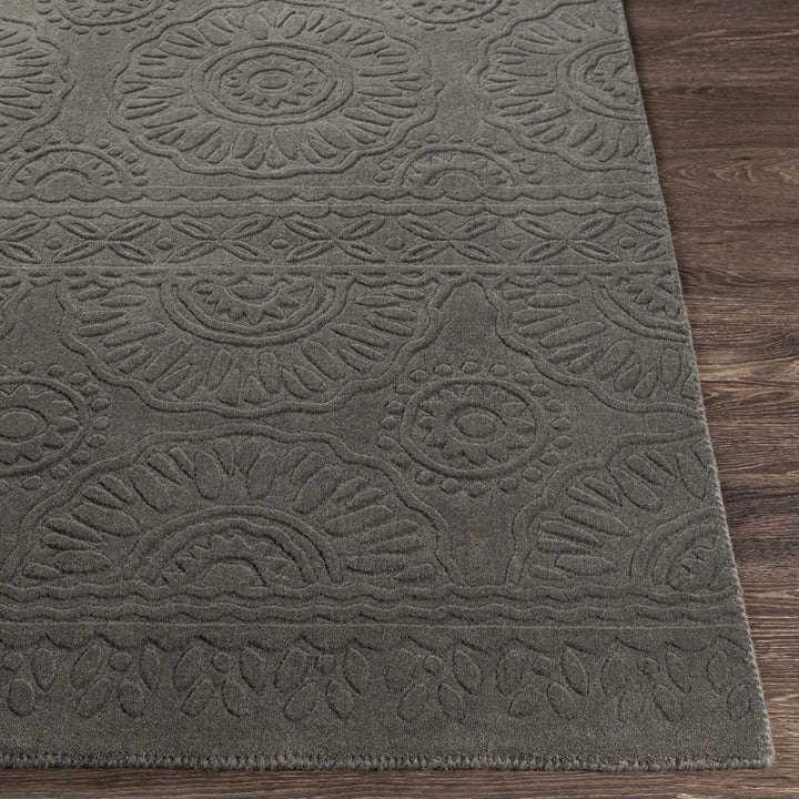 Eversholt Charcoal Modern Solid Design Handloom Area Rug