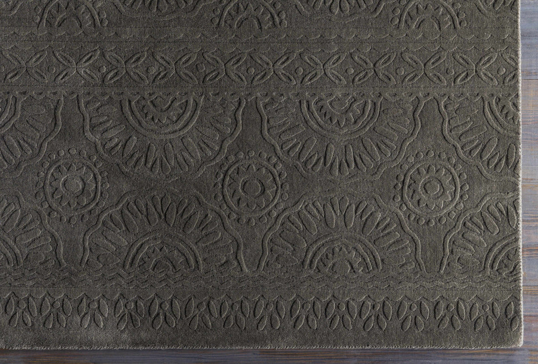 Eversholt Charcoal Modern Solid Design Handloom Area Rug