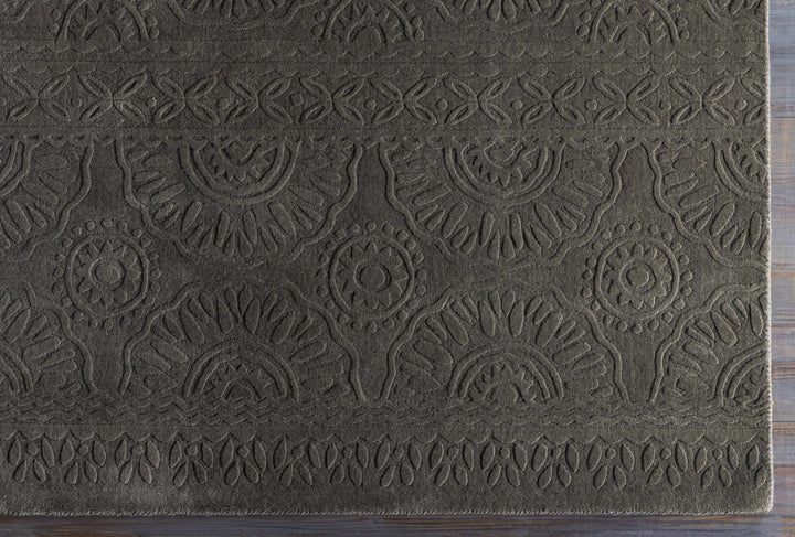 Eversholt Charcoal Modern Solid Design Handloom Area Rug