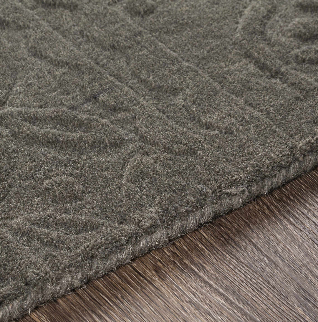 Eversholt Charcoal Modern Solid Design Handloom Area Rug