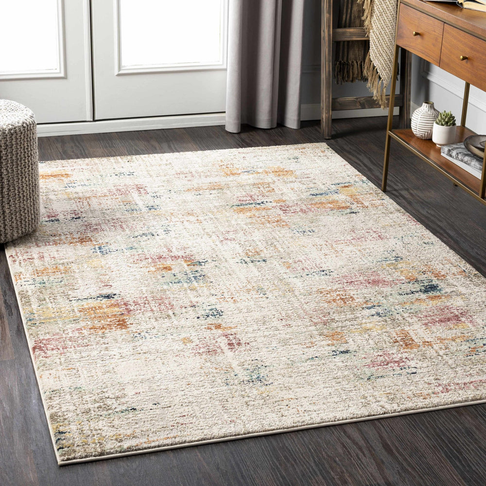 Eversley Modern Abstract Design Ivory And Rust Area Rug - The Rug Decor