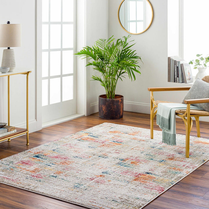 Eversley Modern Abstract Design Ivory And Rust Area Rug - The Rug Decor